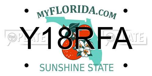 Y18RFA Florida License Plate