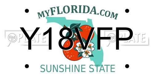 Y18VFP Florida License Plate