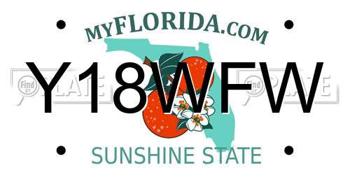Y18WFW Florida License Plate