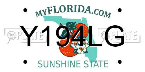 Y194LG Florida License Plate
