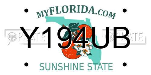 Y194UB Florida License Plate