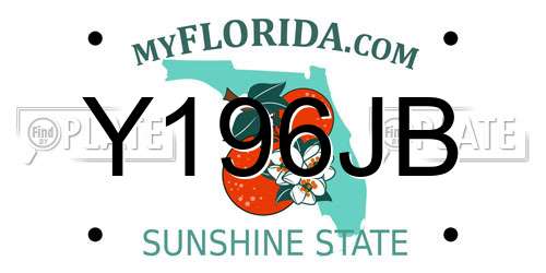 Y196JB Florida License Plate