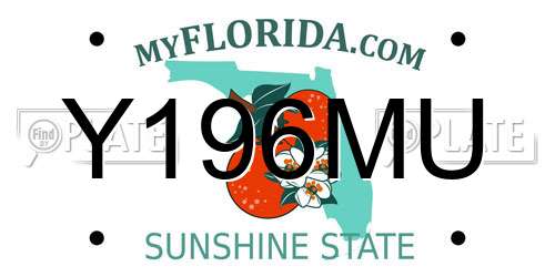 Y196MU Florida License Plate