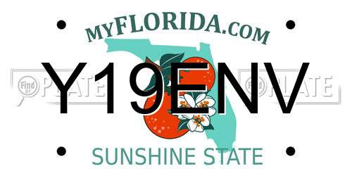 Y19ENV Florida License Plate