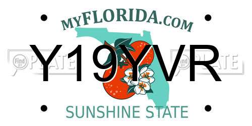 Y19YVR Florida License Plate
