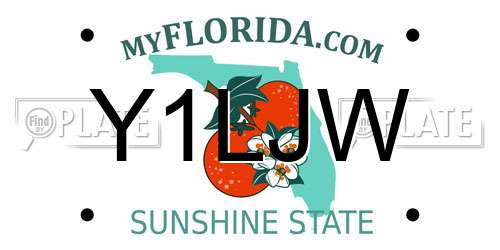 Y1LJW Florida License Plate