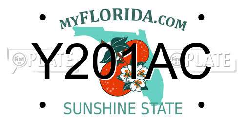 Y201AC Florida License Plate