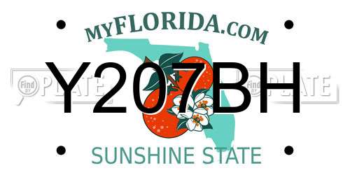Y207BH Florida License Plate