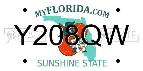 Y208QW Florida License Plate