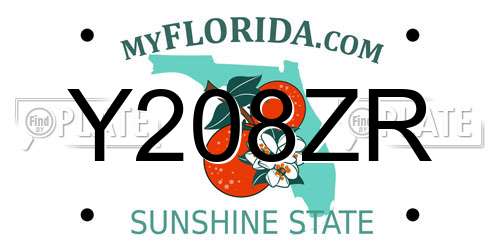 Y208ZR Florida License Plate
