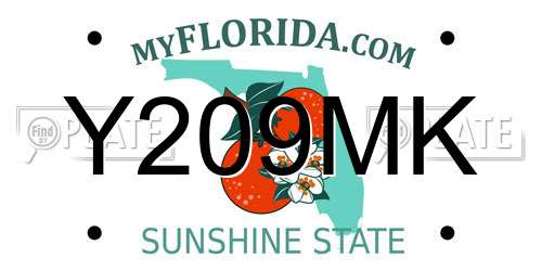 Y209MK Florida License Plate
