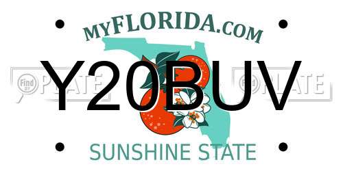 Y20BUV Florida License Plate