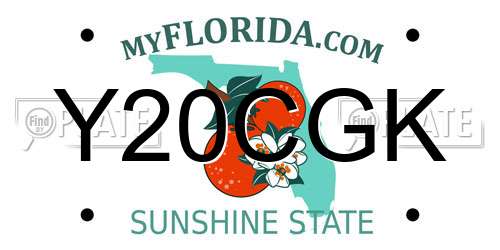 Y20CGK Florida License Plate