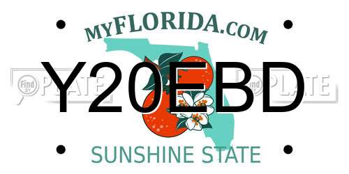 Y20EBD Florida License Plate