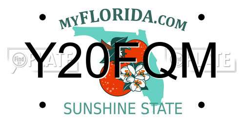 Y20FQM Florida License Plate