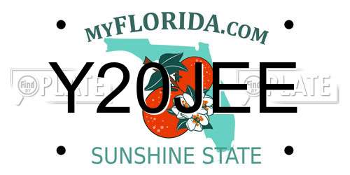 Y20JEE Florida License Plate