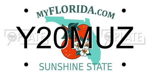 Y20MUZ Florida License Plate