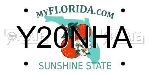 Y20NHA Florida License Plate