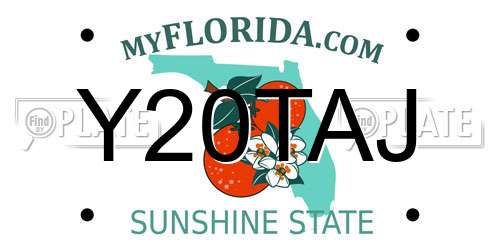 Y20TAJ Florida License Plate