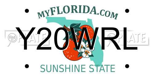 Y20WRL Florida License Plate
