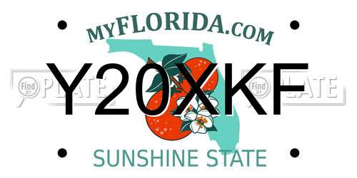 Y20XKF Florida License Plate