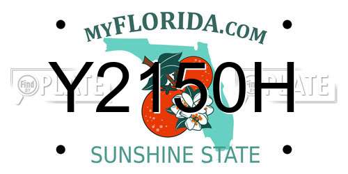 Y2150H Florida License Plate