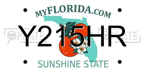 Y215HR Florida License Plate
