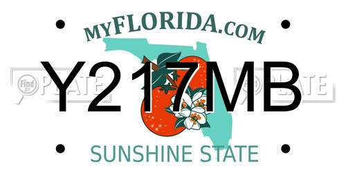 Y217MB Florida License Plate