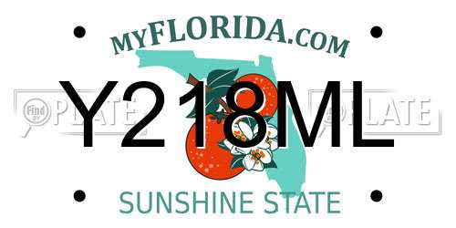 Y218ML Florida License Plate