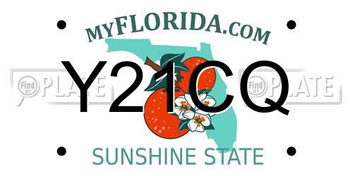 Y21CQ Florida License Plate