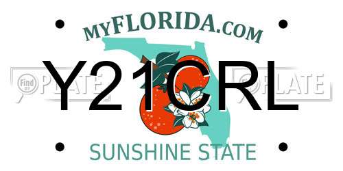 Y21CRL Florida License Plate
