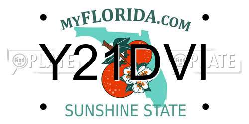Y21DVI Florida License Plate