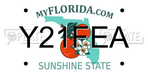 Y21FEA Florida License Plate