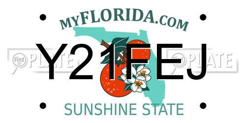 Y21FEJ Florida License Plate
