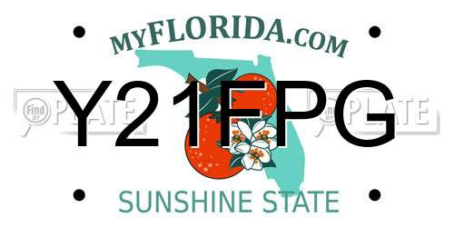 Y21FPG Florida License Plate