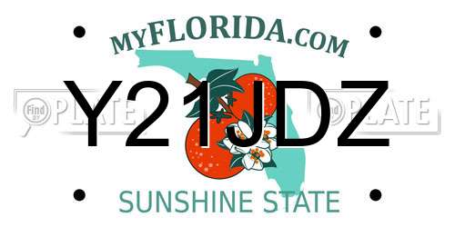 Y21JDZ Florida License Plate