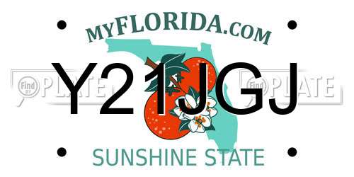 Y21JGJ Florida License Plate