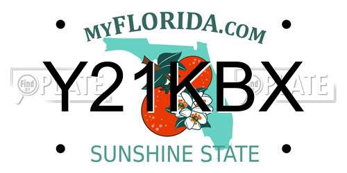 Y21KBX Florida License Plate