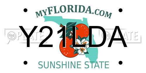 Y21LDA Florida License Plate