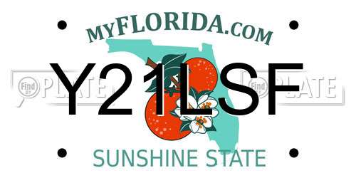 Y21LSF Florida License Plate