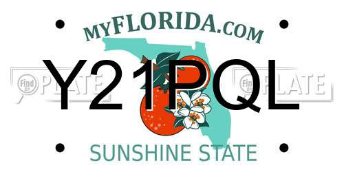 Y21PQL Florida License Plate
