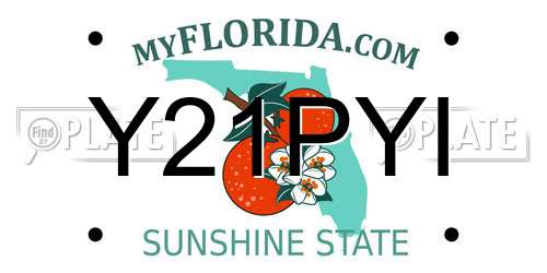 Y21PYI Florida License Plate