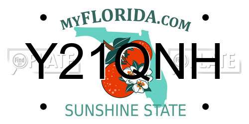 Y21QNH Florida License Plate