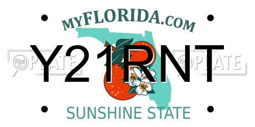 Y21RNT Florida License Plate