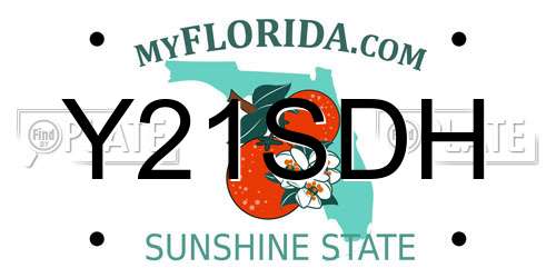 Y21SDH Florida License Plate