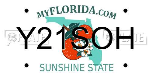 Y21SOH Florida License Plate