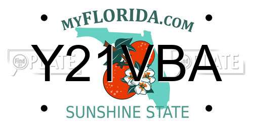 Y21VBA Florida License Plate