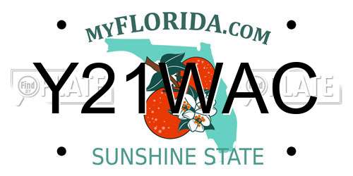 Y21WAC Florida License Plate