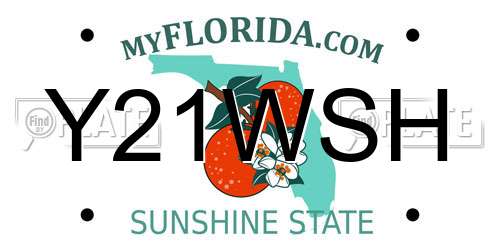 Y21WSH Florida License Plate