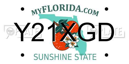 Y21XGD Florida License Plate